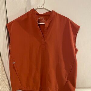 Figs Rafaela Oversized Scrub Top - TERRACOTTA - Size Small